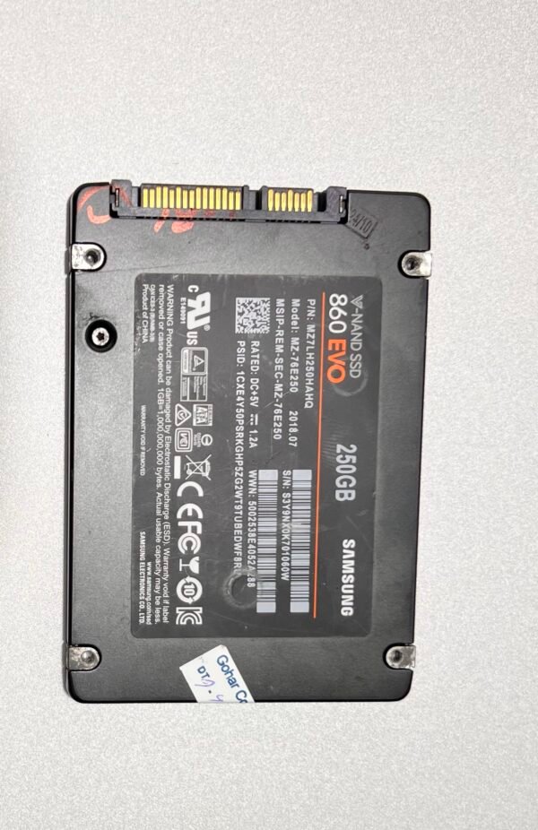 Samsung 860 EVO 250GB SATA SSD – 2.5" Solid State Drive (6Gb/s)