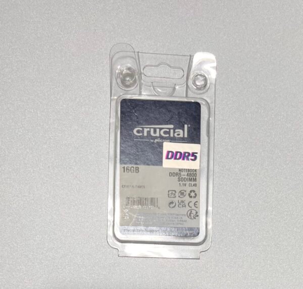 Crucial 16GB DDR5 Laptop RAM – 4800MHz SO-DIMM Memory Module