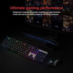 MOTOSPEED CK104 RGB Mechanical Gaming Keyboard – 104 Keys, Red Switch, Aluminum Base