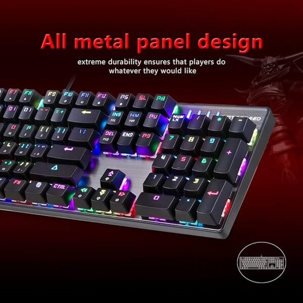 MOTOSPEED CK104 RGB Mechanical Gaming Keyboard – 104 Keys, Red Switch, Aluminum Base - Image 5