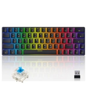 TEZARRE TK-63 Pro RGB Wireless Mechanical Gaming Keyboard – 63 Keys Compact Hot-Swap