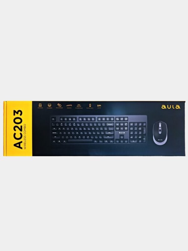 AULA AC203 Wireless Keyboard and Mouse Combo – Slim & Ergonomic 2.4GHz Set